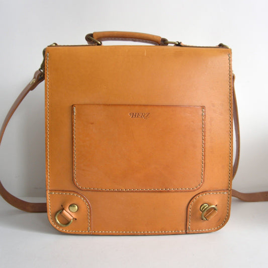HERZ Leather Front 3-Pocket 2-Way Bag Size ONE SIZE