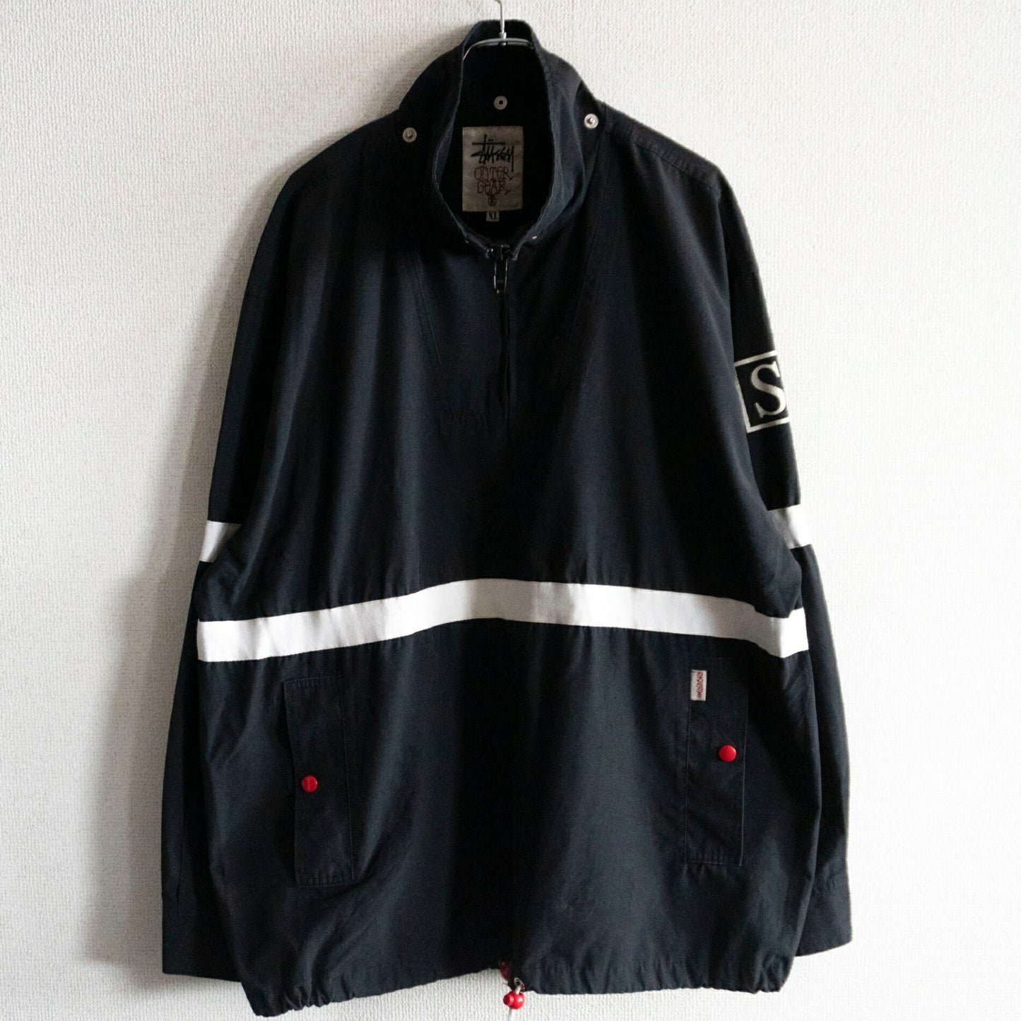 OLD STUSSY 90s Black Sailing Jacket Made in USA Size XL