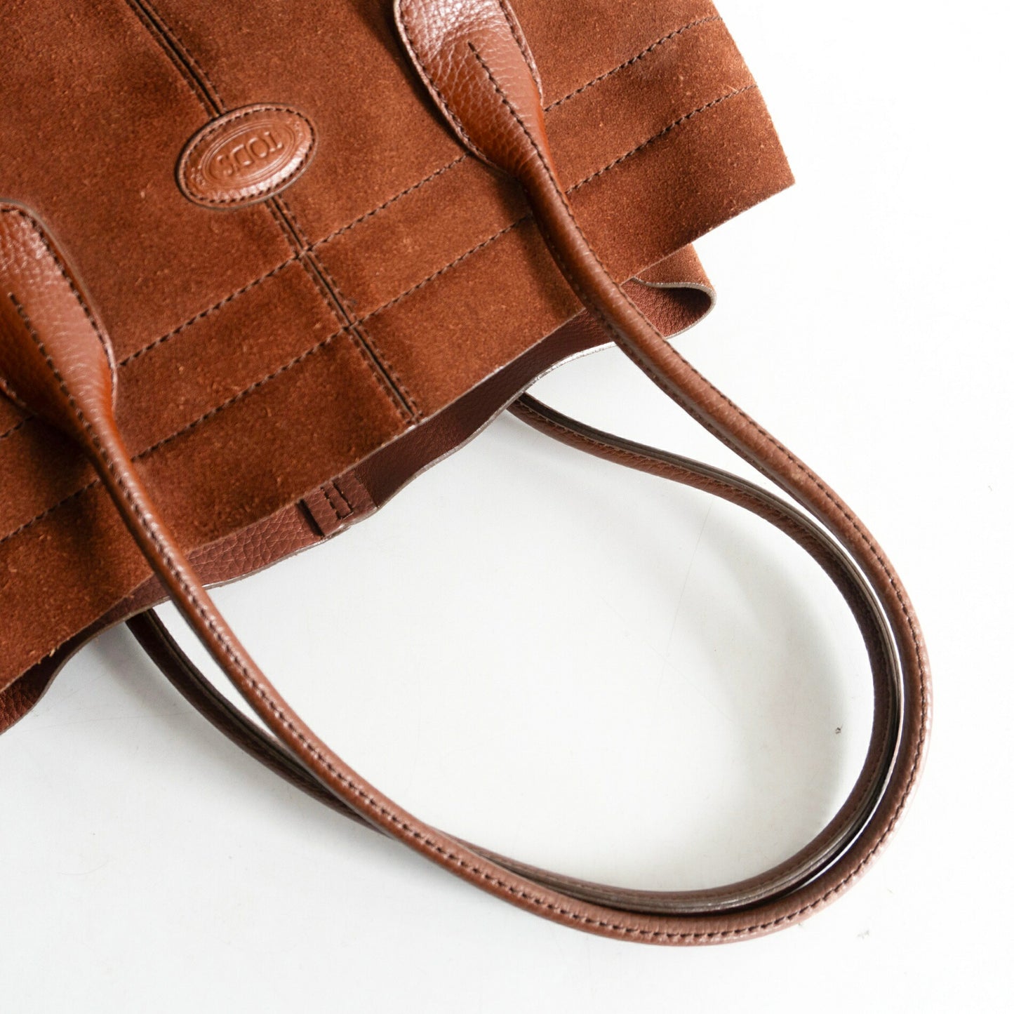 TOD'S Brown Suede D-Bag Small Shoulder Tote Size ONE SIZE