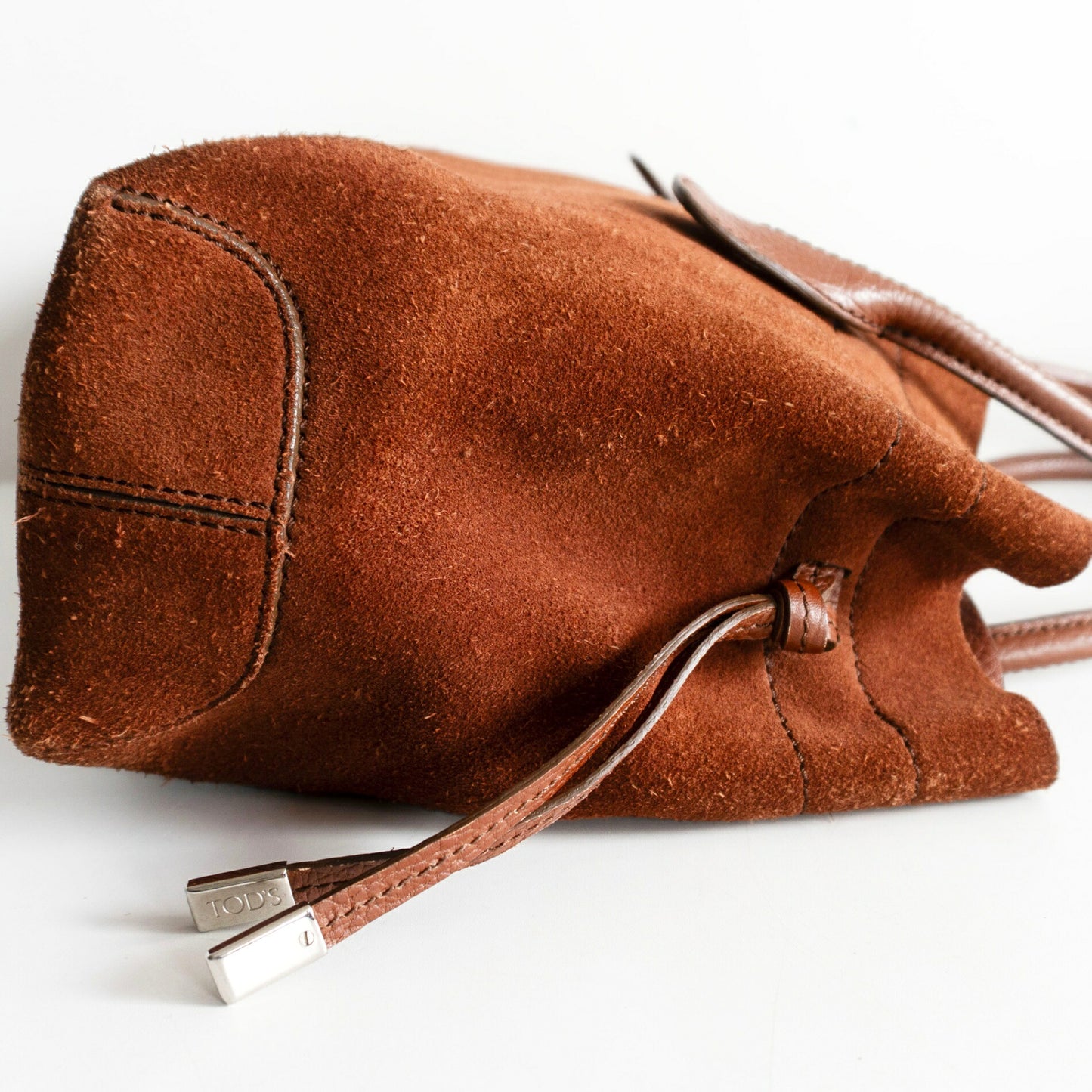 TOD'S Brown Suede D-Bag Small Shoulder Tote Size ONE SIZE
