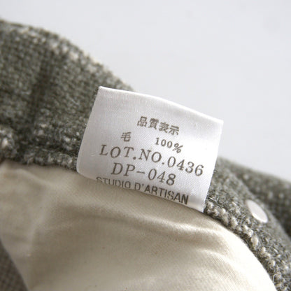 STUDIO D'ARTISAN Leather Buckle Back Wool Size L(32)