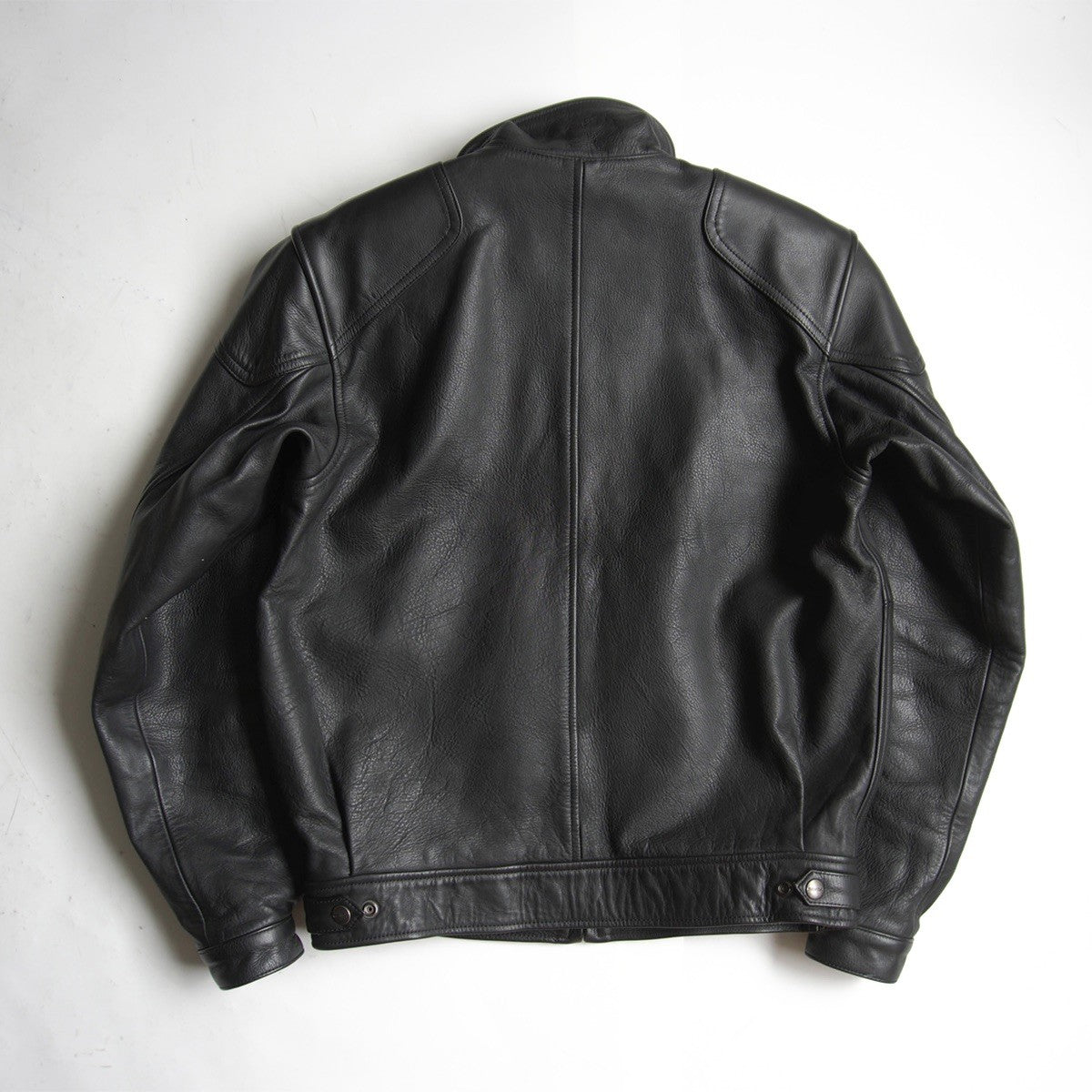 KUSHITANI Black Leather Single Rider Jacket Size L