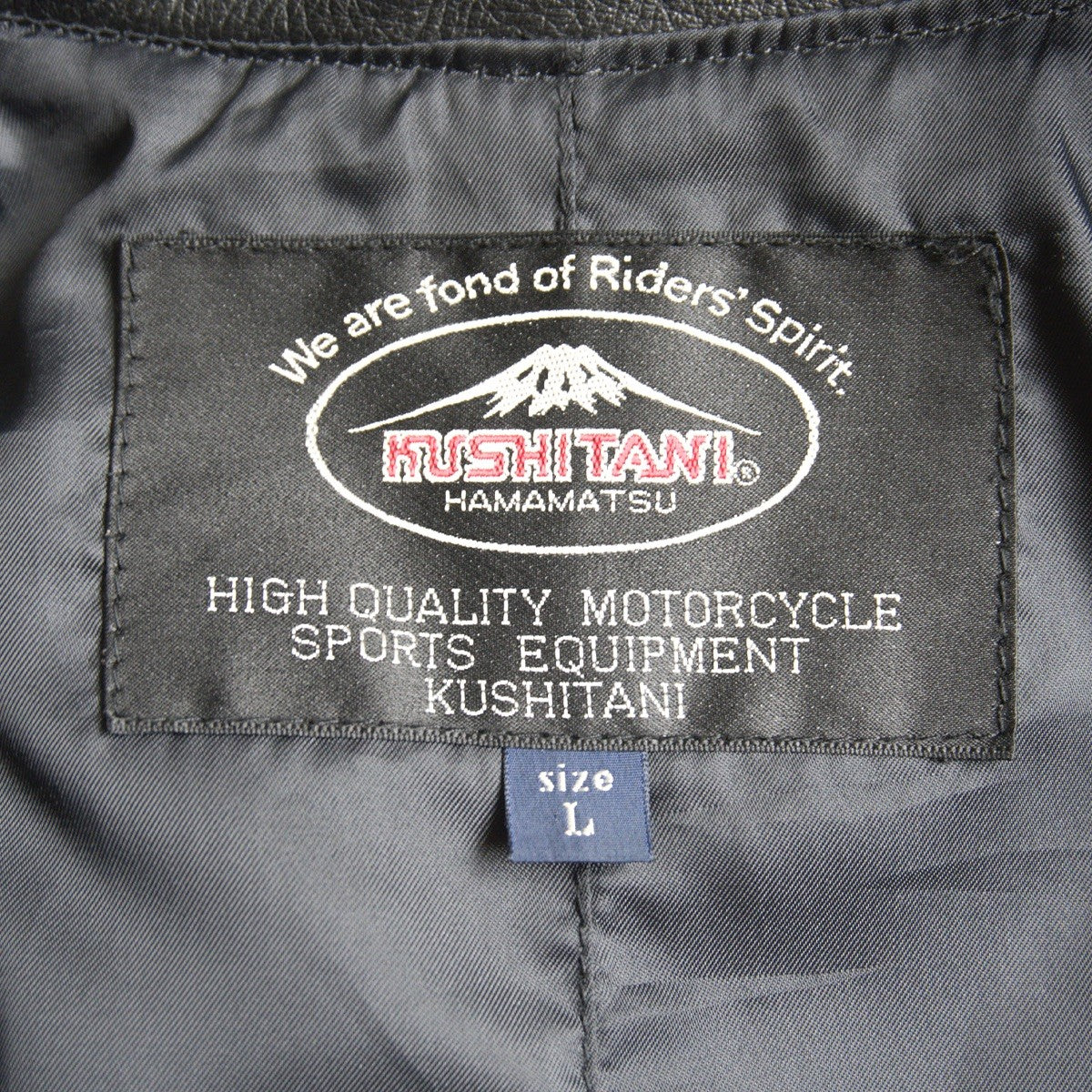 KUSHITANI Black Leather Single Rider Jacket Size L