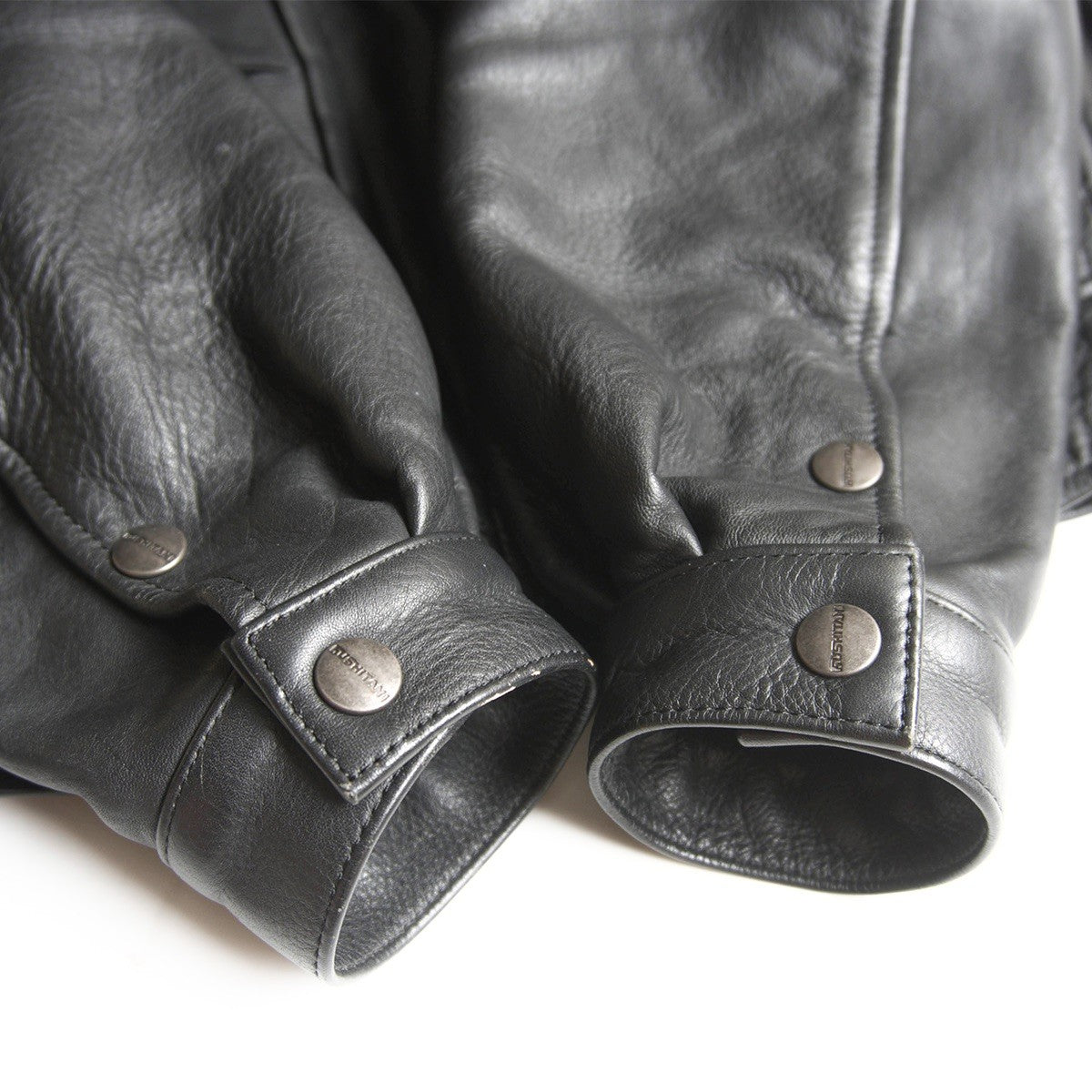 KUSHITANI Black Leather Single Rider Jacket Size L