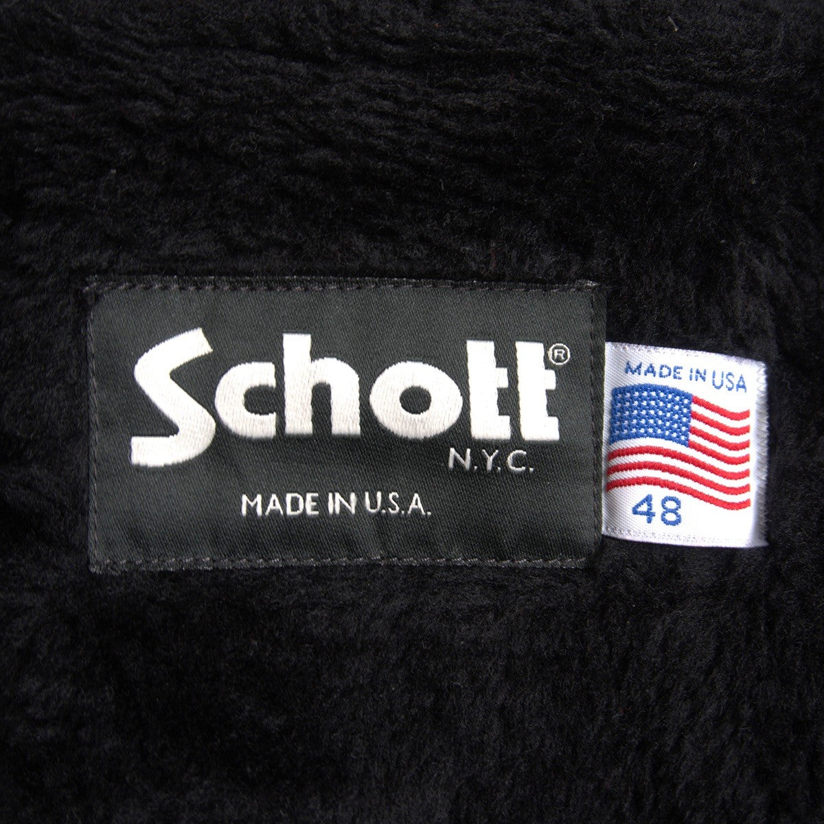 SCHOTT 141 USA Leather Single Rider Jacket Boa Liner Size 48