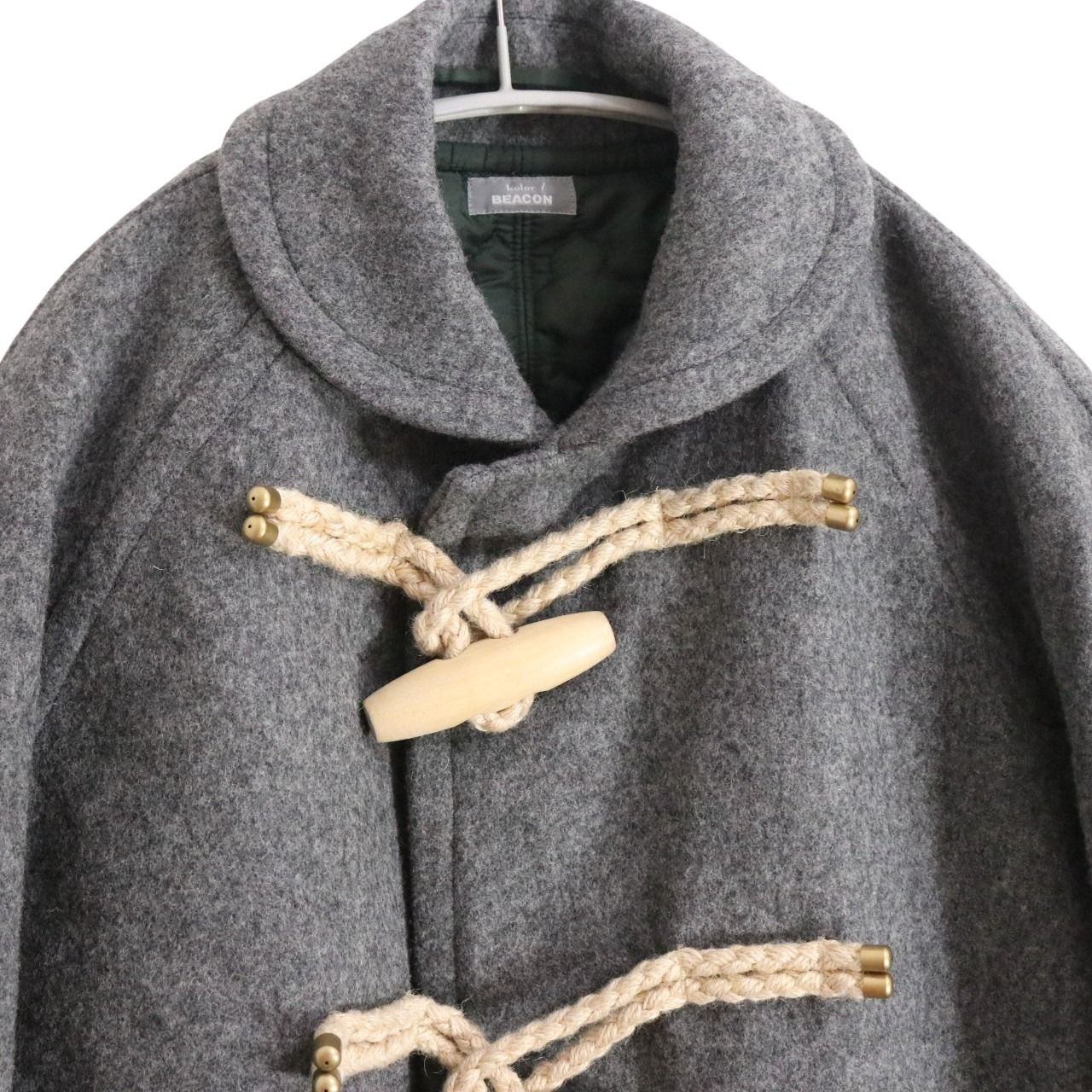 BEACON 24AW Short Wool Nylon Duffle Coat Gray Size 2