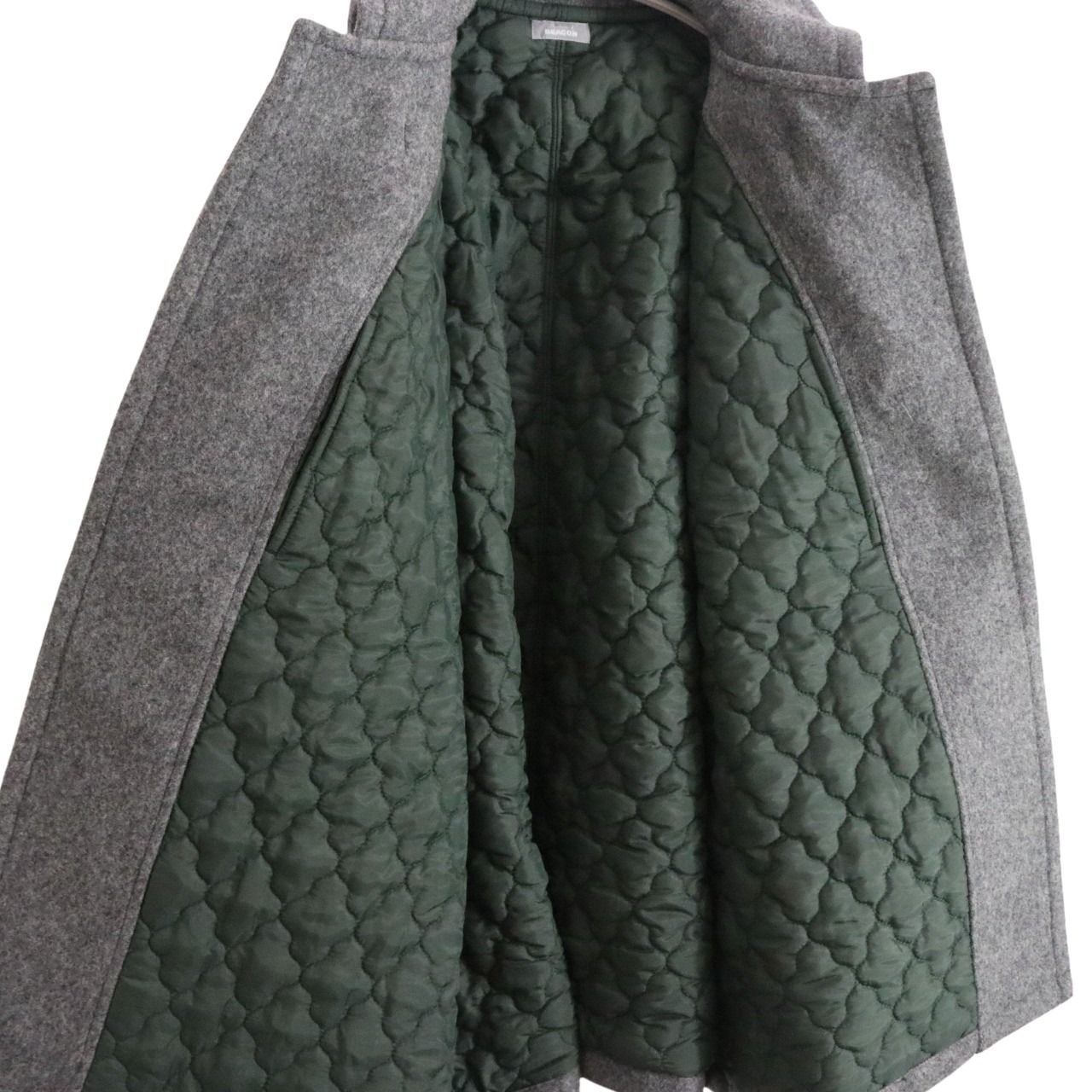 BEACON 24AW Short Wool Nylon Duffle Coat Gray Size 2