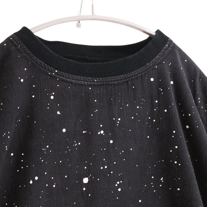 MINEDENIM Paint S/S Raw Hem Docking Sweatshirt Black Size 1