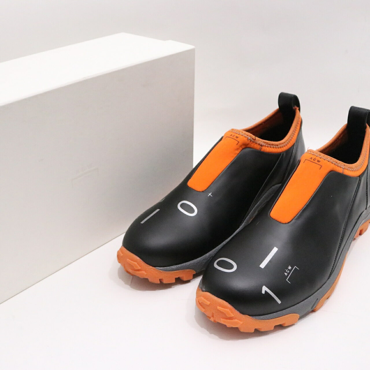 A-COLD-WALL Dirt Moc Leather Black Orange Sneakers Size 28.5cm