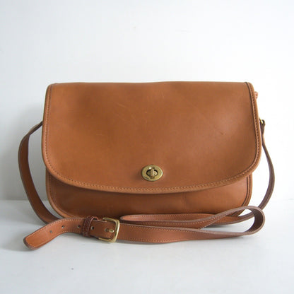 OLD COACH Brown Leather Shoulder Bag ONE SIZE Size ONE SIZE
