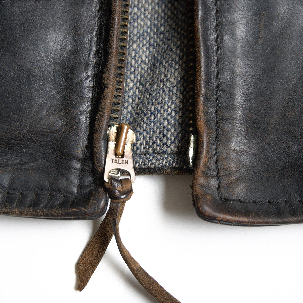 AERO LEATHER Black Horsehide Half-Belt Jacket Size M