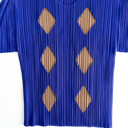 PLEATS PLEASE Pleated Design Cut & Sew Top Size 3