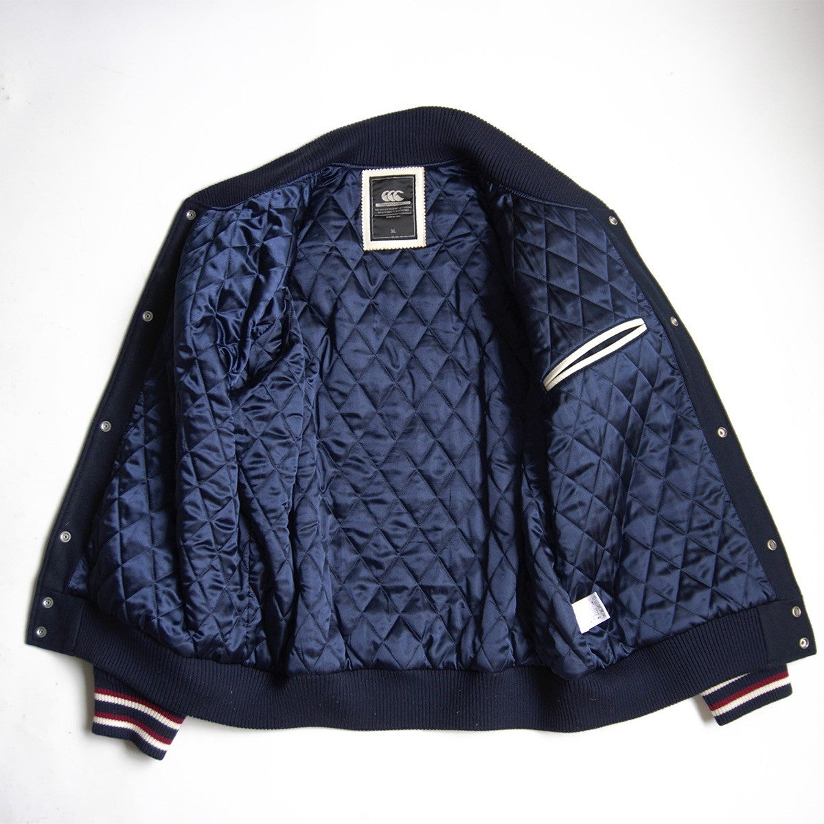 CANTERBURY Full-Deco Leather Wool Varsity Jacket Size 3L