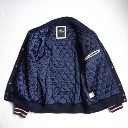CANTERBURY Full-Deco Leather Wool Varsity Jacket Size 3L
