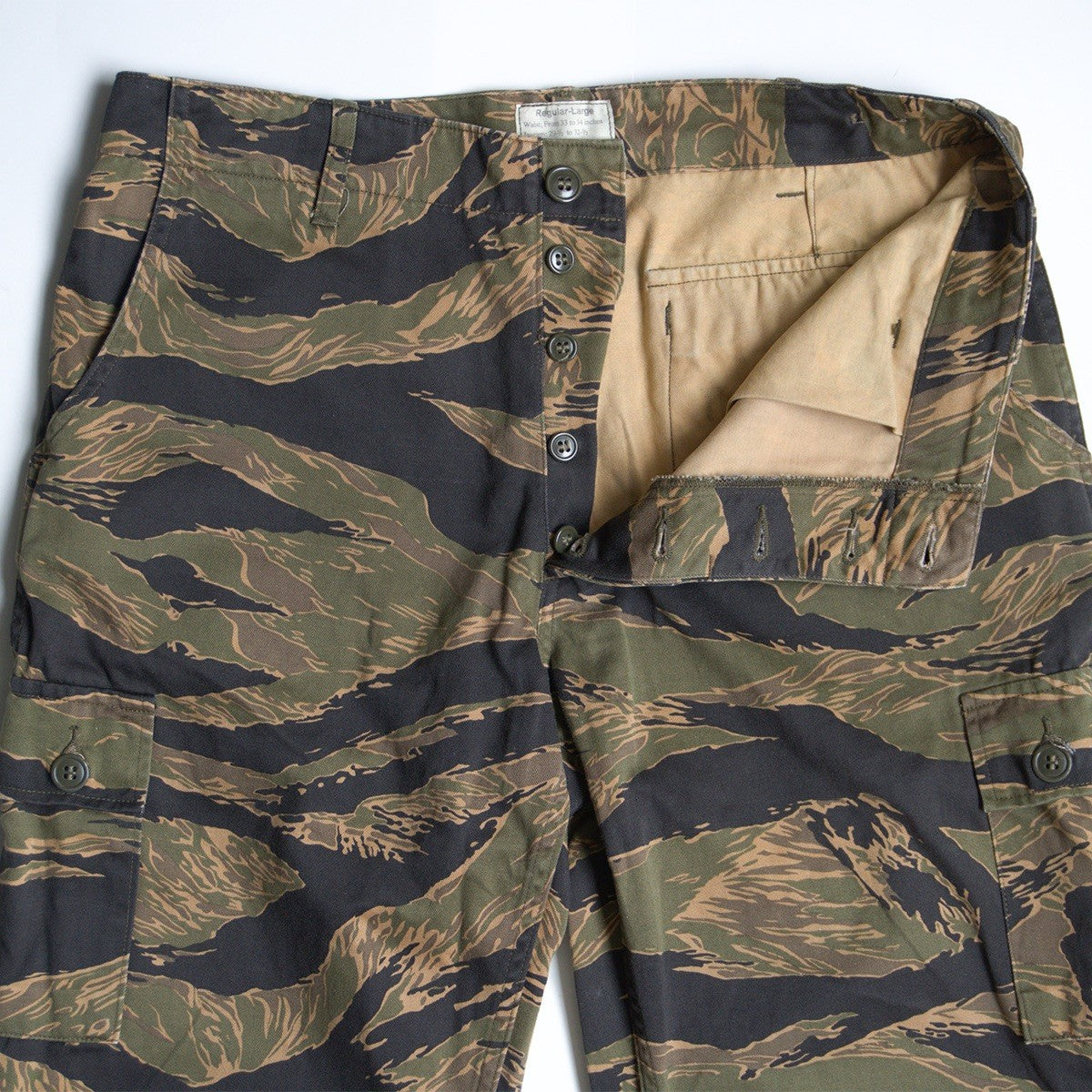 BUZZ RICKSON Tiger Stripe Cargo Trousers Size REGULAR-LARGE
