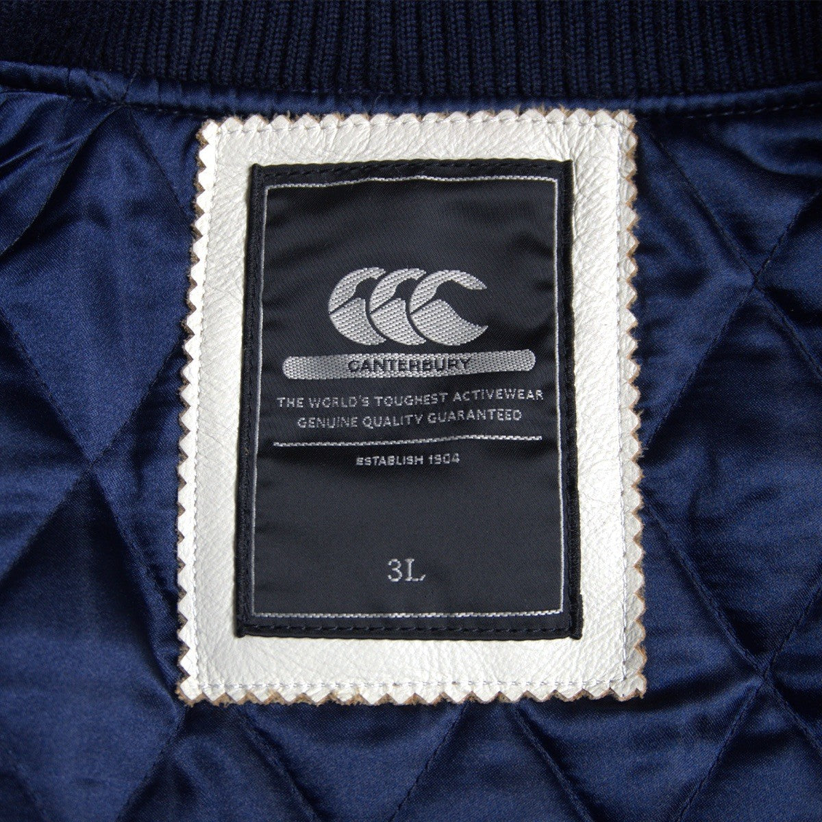 CANTERBURY Full-Deco Leather Wool Varsity Jacket Size 3L