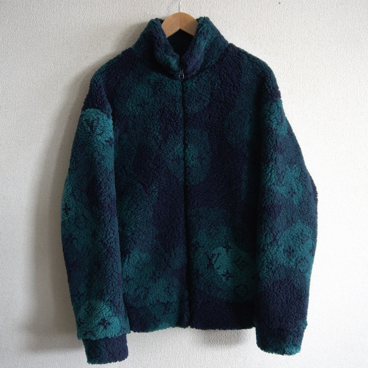 LOUIS VUITTON Green Monogram Fleece Jacket Size M