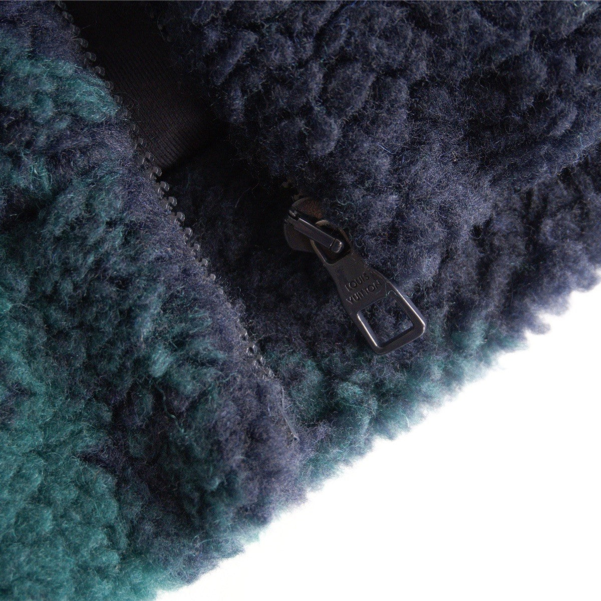 LOUIS VUITTON Green Monogram Fleece Jacket Size M