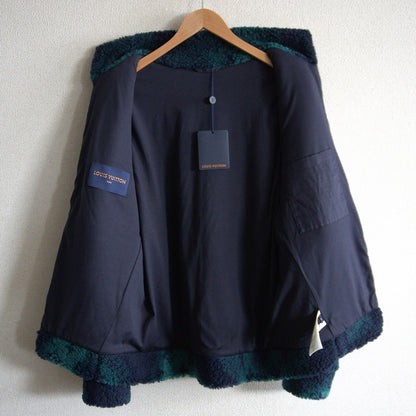 LOUIS VUITTON Green Monogram Fleece Jacket Size M