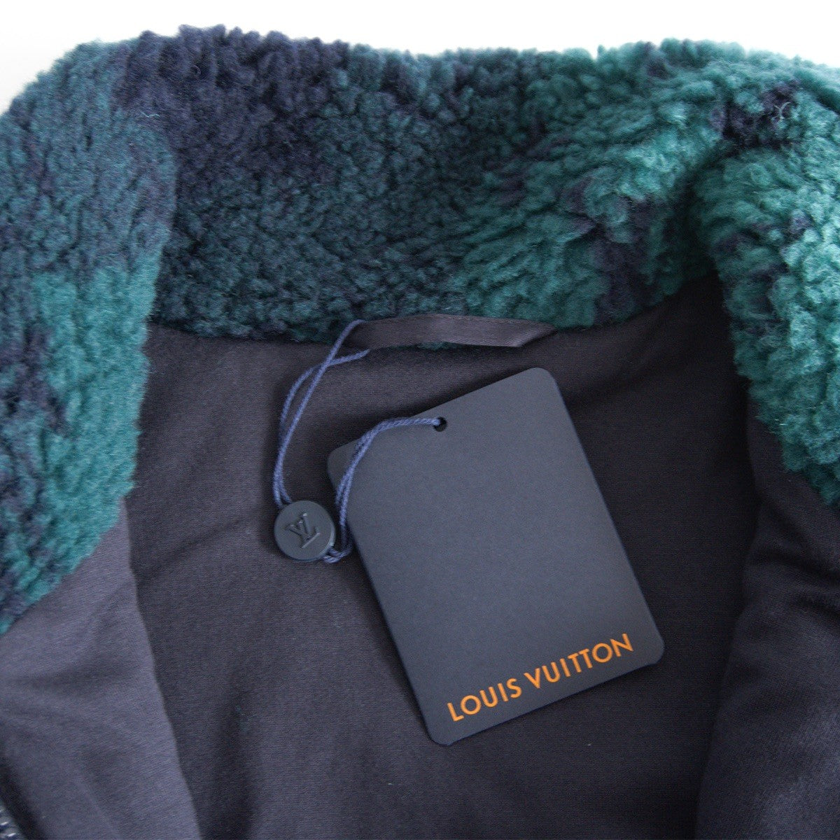 LOUIS VUITTON Green Monogram Fleece Jacket Size M