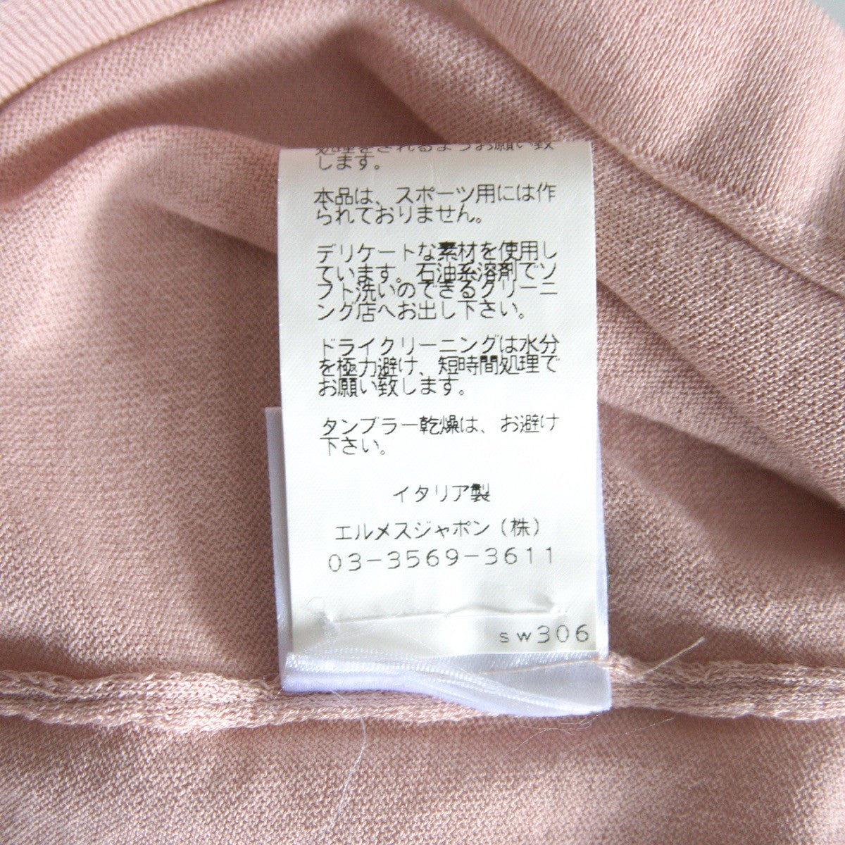 HERMES Cotton Knit Polo Shirt Pink Made in Italy Size L