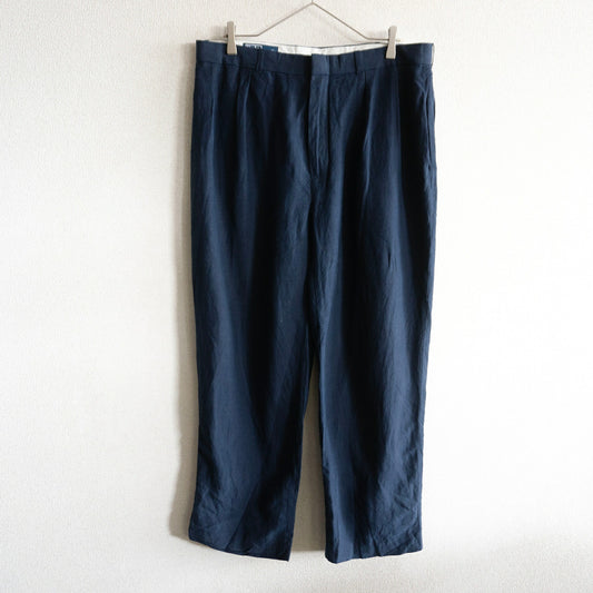 POLO RALPH LAUREN Navy Linen Silk Slacks Size 36×30