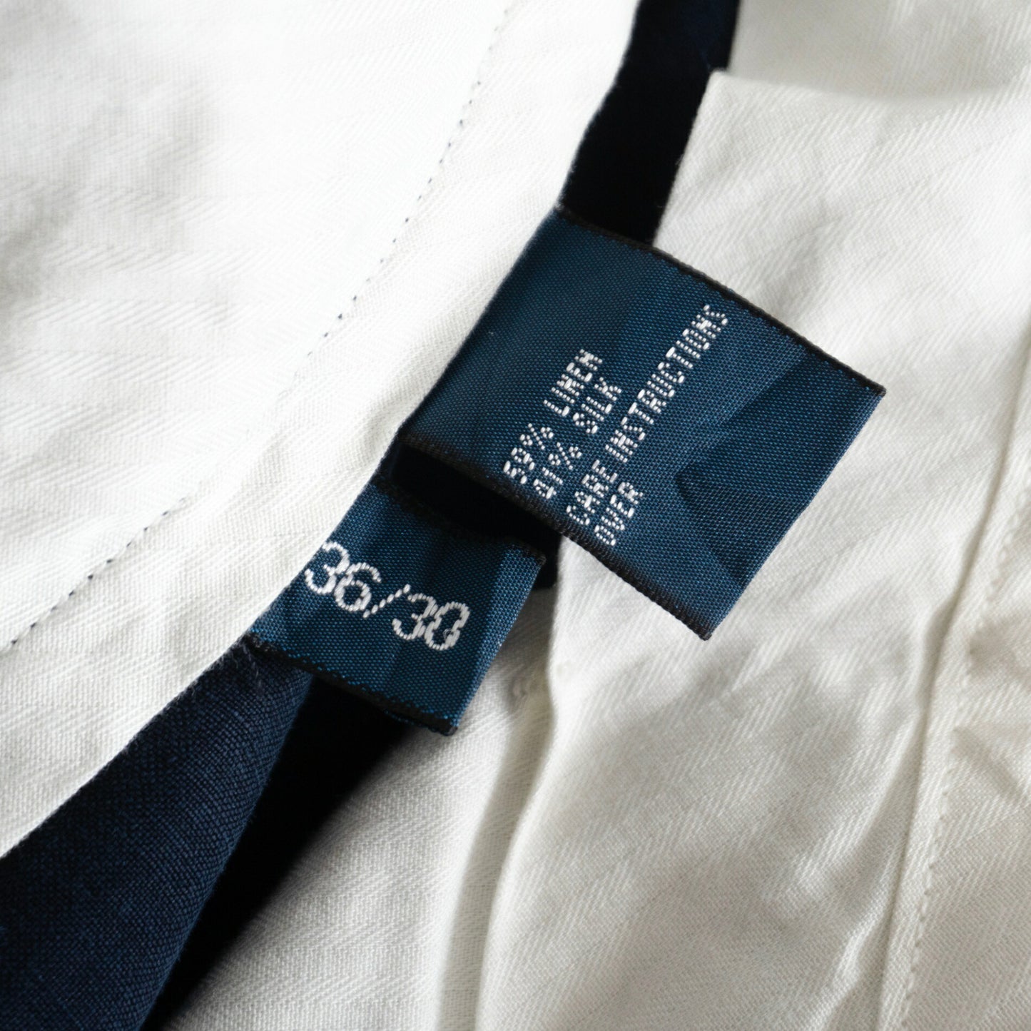 POLO RALPH LAUREN Navy Linen Silk Slacks Size 36×30