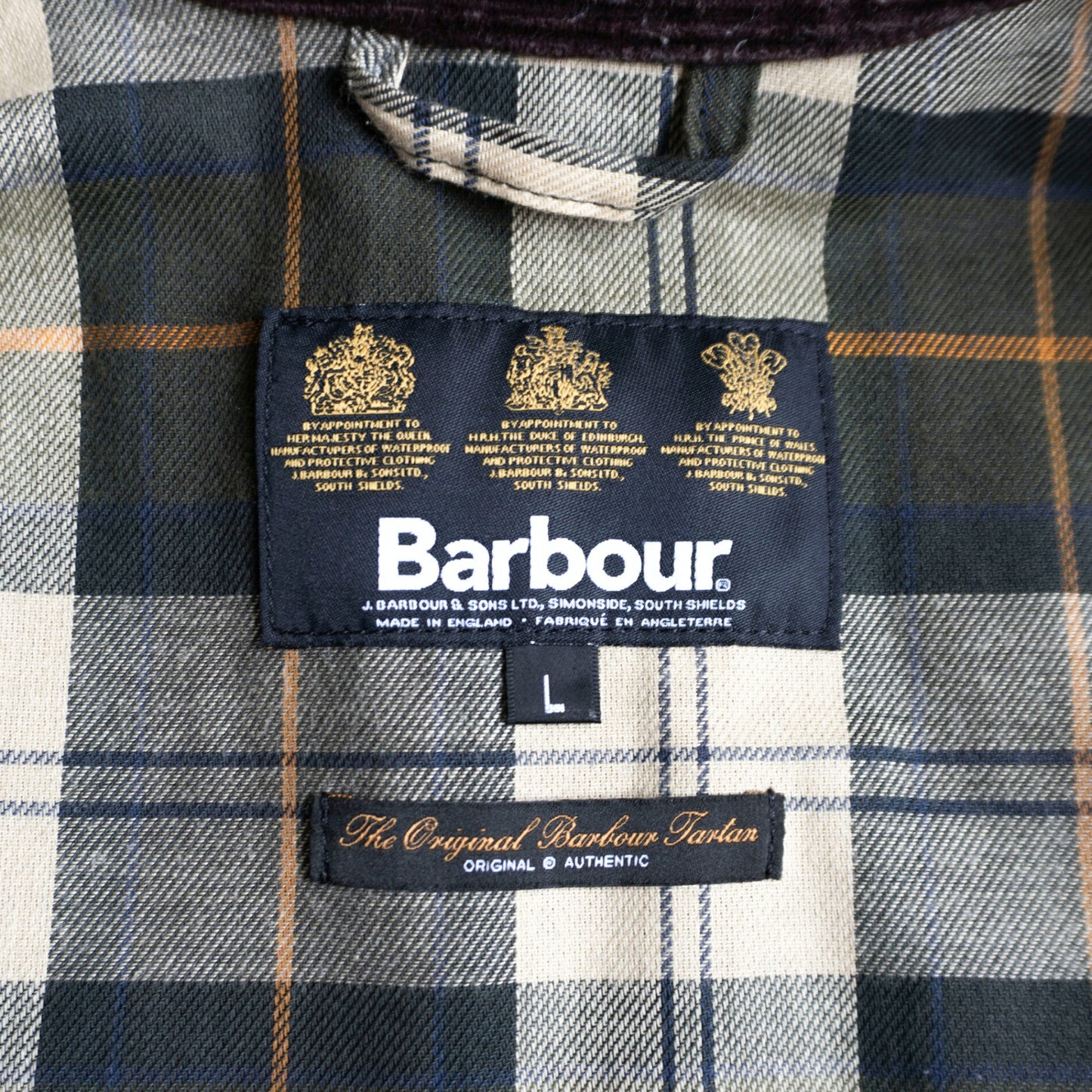 Barbour Spey Wax Jacket Khaki Size L