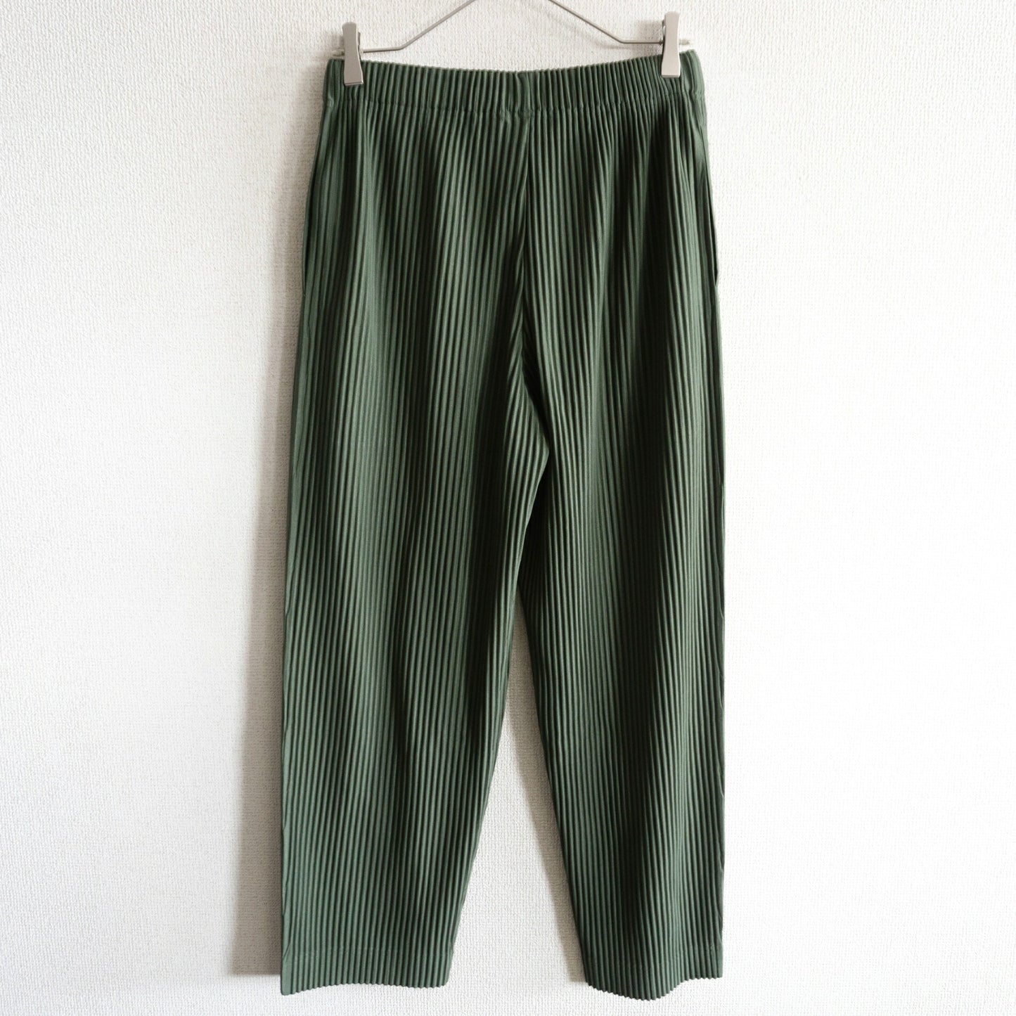 HOMME PLISSE ISSEY MIYAKE Green Pleated Wide Pants Size 2