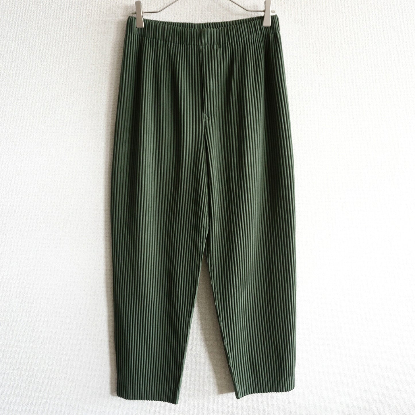 HOMME PLISSE ISSEY MIYAKE Green Pleated Wide Pants Size 2