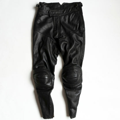 KADOYA Black Motorcycle Thick Cowhide Leather Pants Size L
