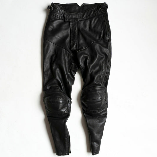 KADOYA Black Motorcycle Thick Cowhide Leather Pants Size L