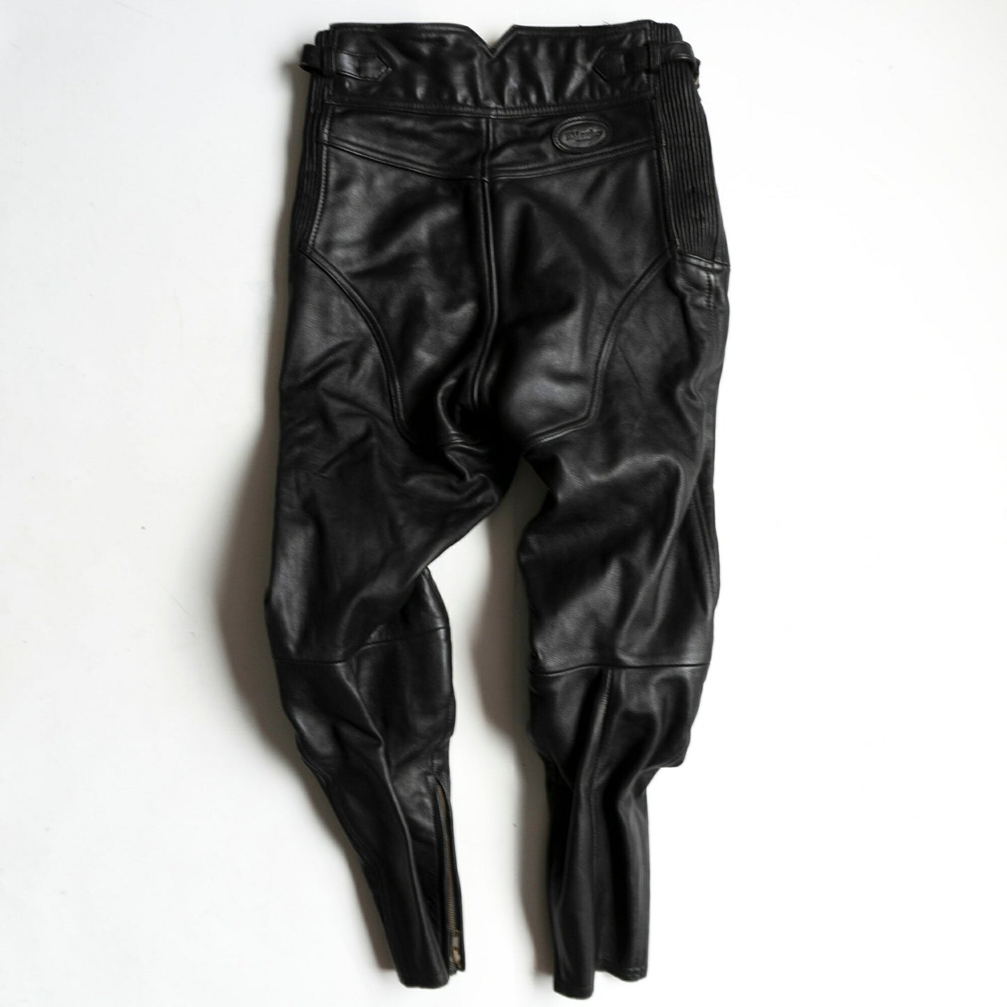 KADOYA Black Motorcycle Thick Cowhide Leather Pants Size L