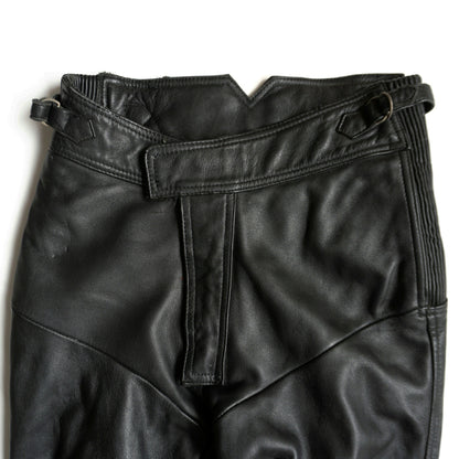 KADOYA Black Motorcycle Thick Cowhide Leather Pants Size L