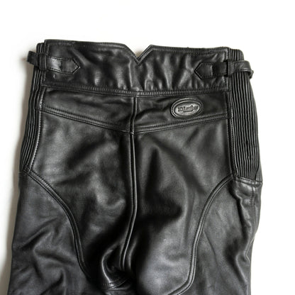 KADOYA Black Motorcycle Thick Cowhide Leather Pants Size L
