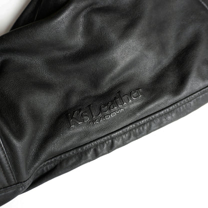 KADOYA Black Motorcycle Thick Cowhide Leather Pants Size L