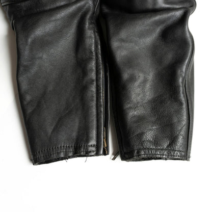 KADOYA Black Motorcycle Thick Cowhide Leather Pants Size L