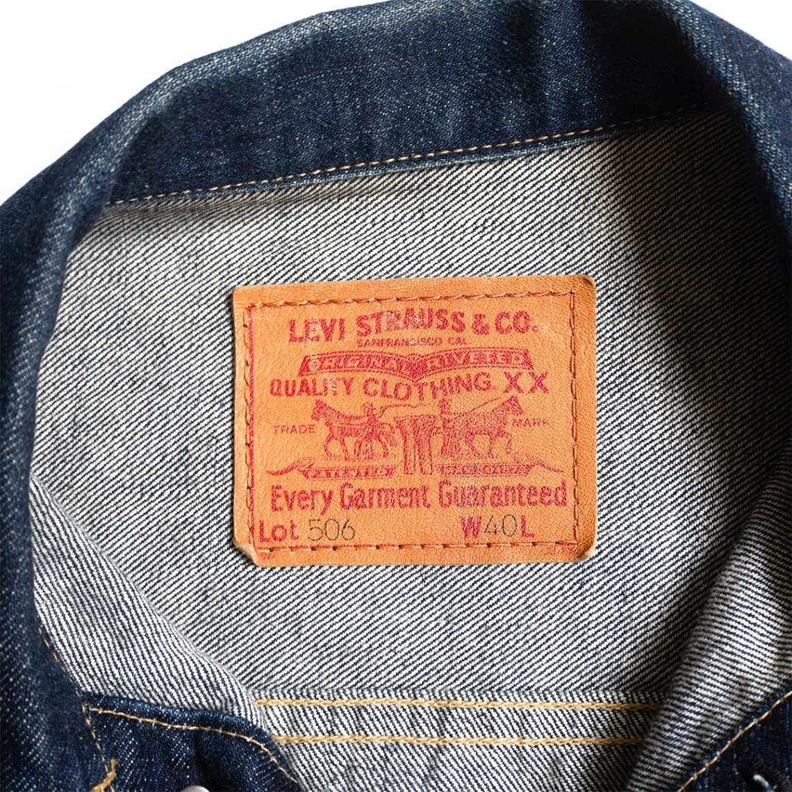 LEVI'S 1st 506XX Big E Dark Indigo Denim Jacket Size 40
