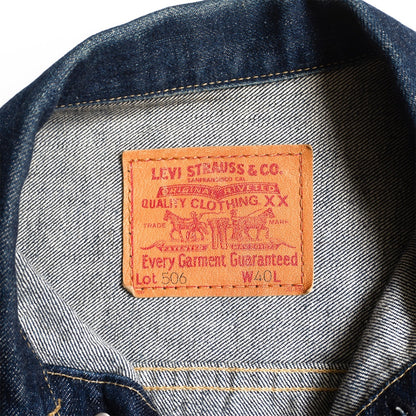LEVI'S 1st 506XX Big E Dark Indigo Denim Jacket Size 40