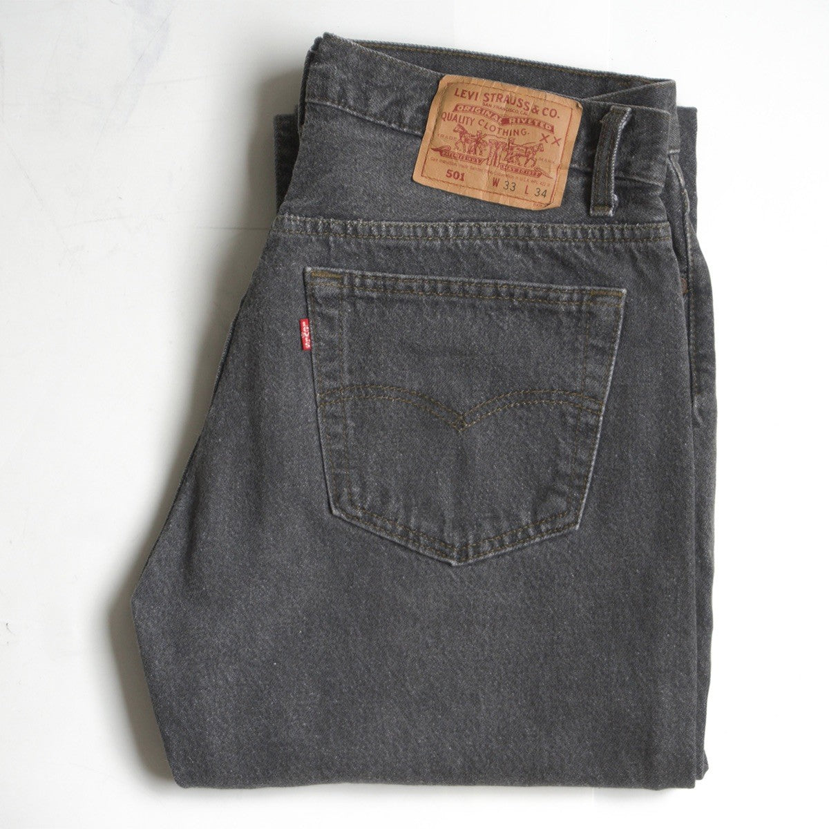 LEVI'S 90s 501 Pre-Dyed Black Denim Jeans USA Size 33×34