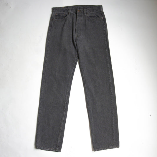 LEVI'S 90s 501 Pre-Dyed Black Denim Jeans USA Size 33×34