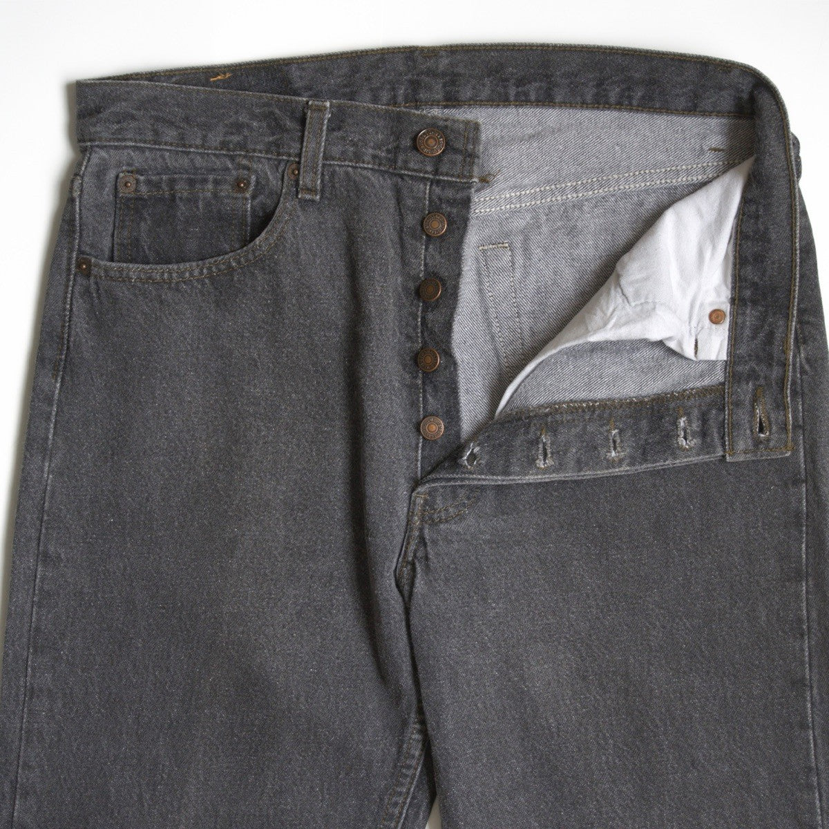 LEVI'S 90s 501 Pre-Dyed Black Denim Jeans USA Size 33×34