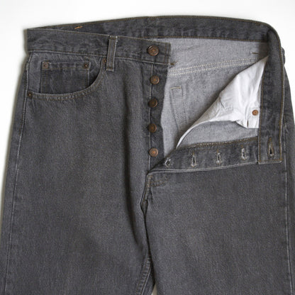 LEVI'S 90s 501 Pre-Dyed Black Denim Jeans USA Size 33×34