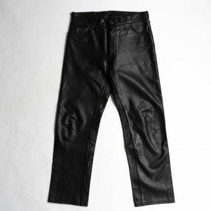 AERO LEATHER Steerhide Leather Pants Black USA-made Size 32
