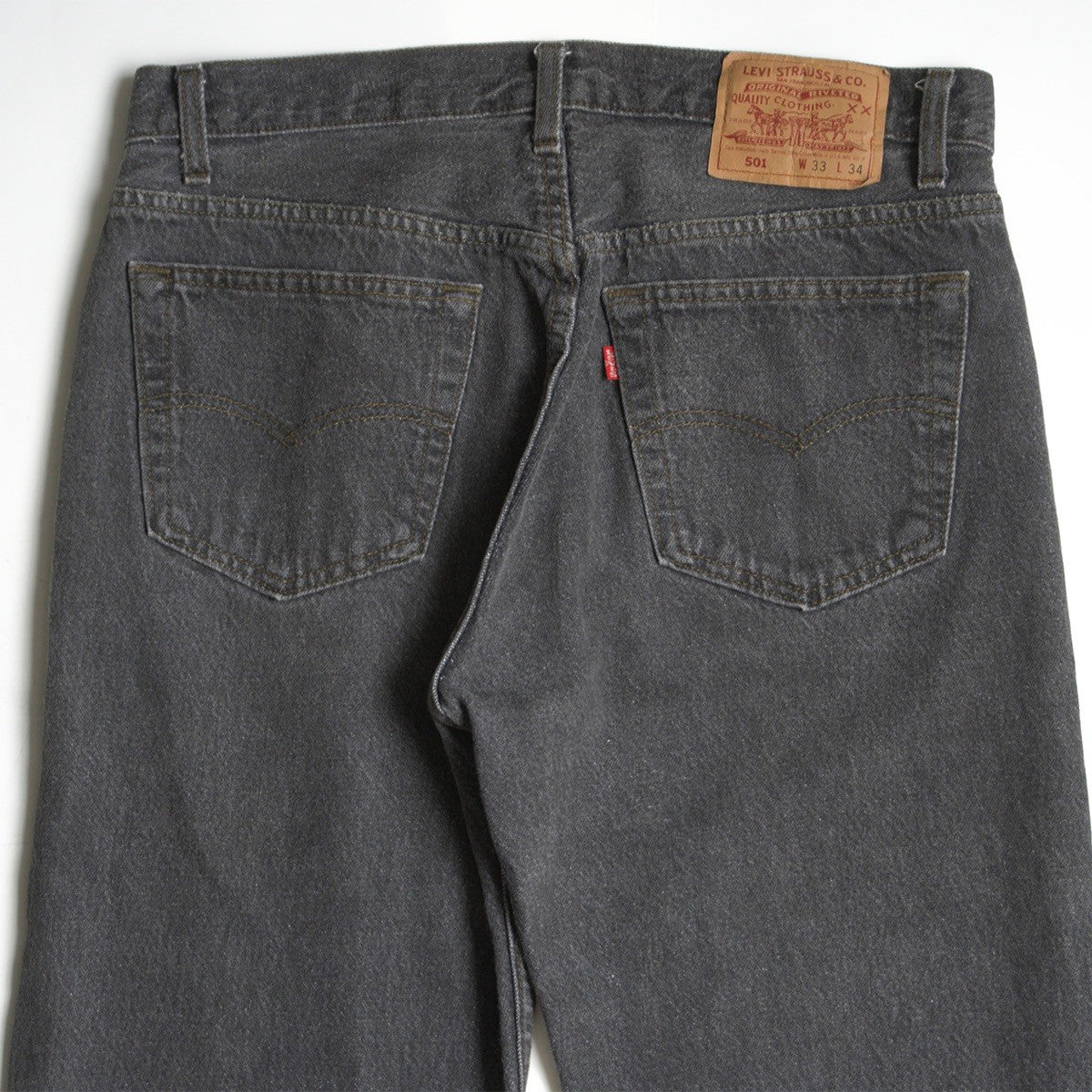 LEVI'S 90s 501 Pre-Dyed Black Denim Jeans USA Size 33×34