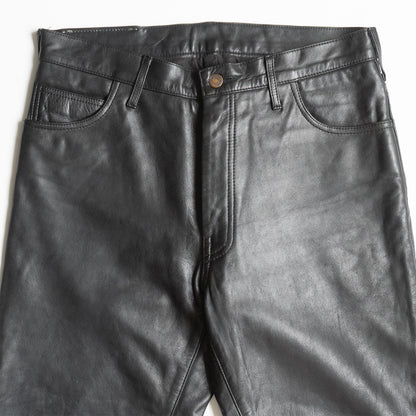 AERO LEATHER Steerhide Leather Pants Black USA-made Size 32