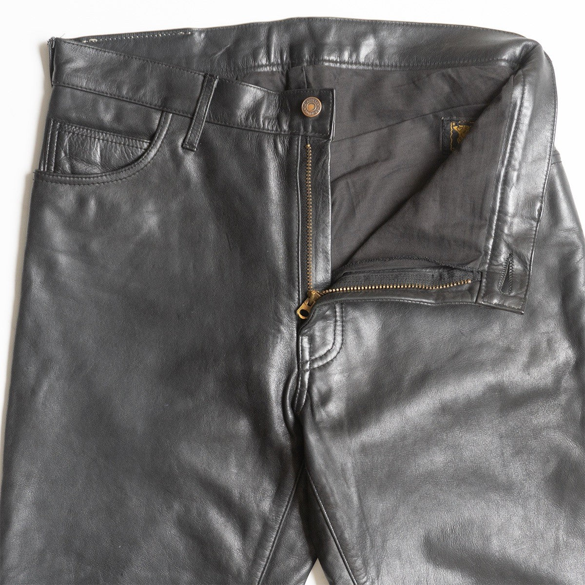 AERO LEATHER Steerhide Leather Pants Black USA-made Size 32