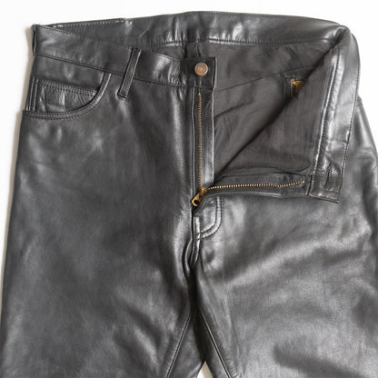 AERO LEATHER Steerhide Leather Pants Black USA-made Size 32