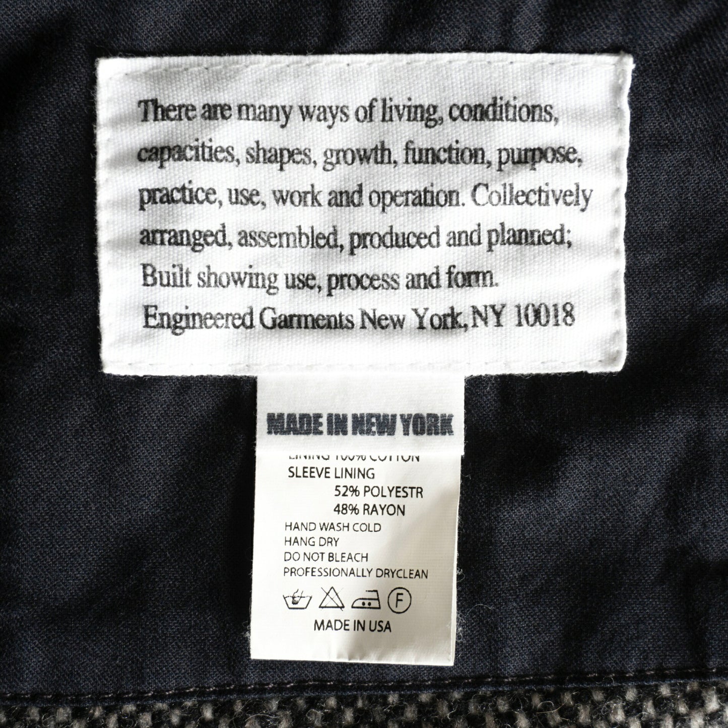 Engineered Garments Bedford Tweed Wool Peak Lapel Size M