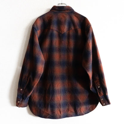 PENDLETON 70s Vintage Ombre Wool Check Western Shirt Size XL